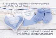 Faltkarte: Willkommen kleiner Junge - blau Faltkarte: Willkommen kleiner Junge - blau