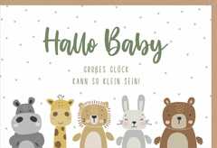 Faltkarte "Hallo Baby" - neutral