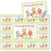 Aufkleber-Gruß-Karten: Gott hat alle Kinder lieb! 4 Stück Aufkleber-Gruß-Karten: Gott hat alle Kinder lieb! 4 Stück