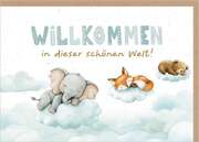 Faltkarte "Willkommen" - Wolken/Tiere Faltkarte "Willkommen" - Wolken/Tiere