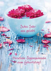 Postkarte "Herzliche Segenswünsche zum Geburtstag! Jedes Jahr neu..." - 5 Stück Postkarte "Herzliche Segenswünsche zum Geburtstag! Jedes Jahr neu..." - 5 Stück