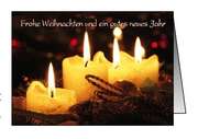 Faltkarten Weihnachtskerzen, 5 Stück Faltkarten Weihnachtskerzen, 5 Stück