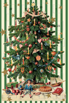 Faltkarte "Adventskalender" Weihnachtsbaum, 5 Stück