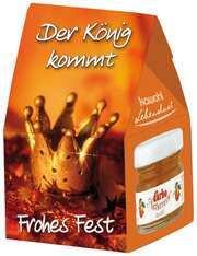 Konfitüre "Der König kommt - Frohes Fest" Konfitüre "Der König kommt - Frohes Fest"