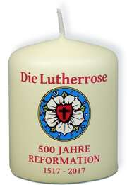Kerze "Die Lutherrose" - 500 Jahre Refomation Kerze "Die Lutherrose" - 500 Jahre Refomation